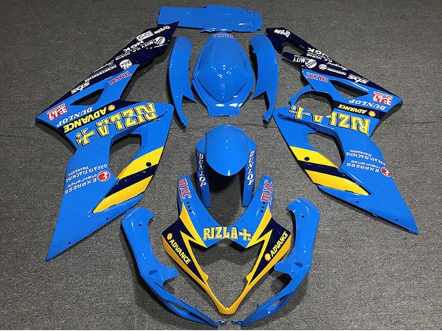 Preisgünstige Suzuki GSXR 1000 Motorrad Verkleidung 2005-2006 - Blau Gelb Schwarz Rizla