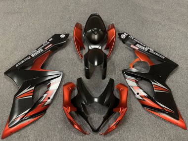 Preisgünstige Suzuki GSXR 1000 Motorrad Verkleidung 2005-2006 - Matt Schwarz Orange