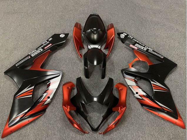 Preisgünstige Suzuki GSXR 1000 Motorrad Verkleidung 2005-2006 - Matt Schwarz Orange