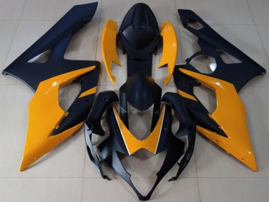 Preisgünstige Suzuki GSXR 1000 Motorrad Verkleidung 2005-2006 - Matt Schwarz Hellorange