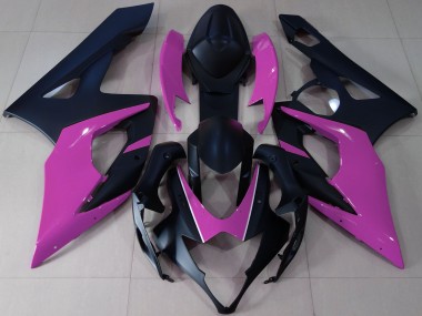 Preisgünstige Suzuki GSXR 1000 Motorrad Verkleidung 2005-2006 - Matt Schwarz Rosa