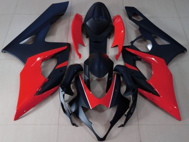 Preisgünstige Suzuki GSXR 1000 Motorrad Verkleidung 2005-2006 - Matt Schwarz Rot