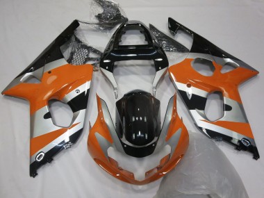 Preisgünstige Suzuki GSXR 1000 Motorrad Verkleidung 2000-2002 - Orange Silber Glanzendes Schwarz OEM Stil