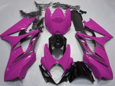Preisgünstige Suzuki GSXR 1000 Motorrad Verkleidung 2007-2008 - Rosa Glanzendes Schwarz OEM Stil