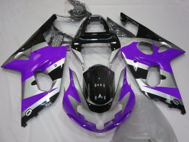 Preisgünstige Suzuki GSXR 1000 Motorrad Verkleidung 2000-2002 - Lila Silber Glanzendes Schwarz OEM Stil