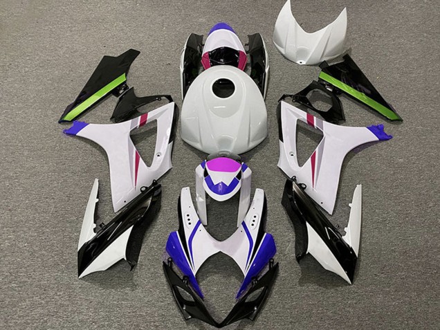 Preisgünstige Suzuki GSXR 1000 Motorrad Verkleidung 2007-2008 - Weiss Blau Grun Schwarz Rennen