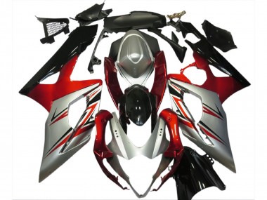 Preisgünstige Suzuki GSXR 1000 Motorrad Verkleidung 2005-2006 - Rot Silber Schwarz