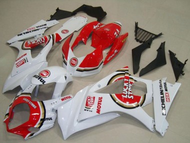 Preisgünstige Suzuki GSXR 1000 Motorrad Verkleidung 2007-2008 - Weiss Rot Lucky Strike