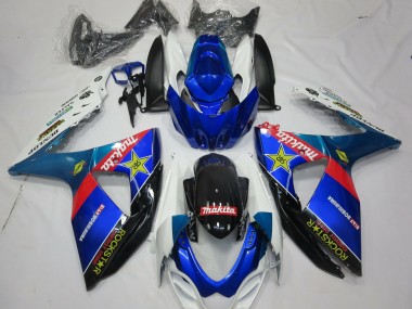 Preisgünstige Suzuki GSXR 1000 Motorrad Verkleidung 2009-2016 - Blau Rot Schwarz Weiss RockStar