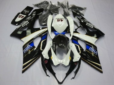 Preisgünstige Suzuki GSXR 1000 Motorrad Verkleidung 2005-2006 - Weiss Blau Schwarz Gelb Viru