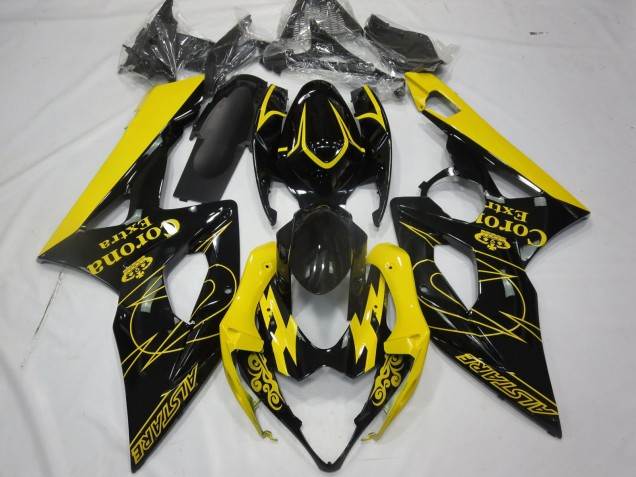 Preisgünstige Suzuki GSXR 1000 Motorrad Verkleidung 2005-2006 - Gelb Schwarz Corona Alstare