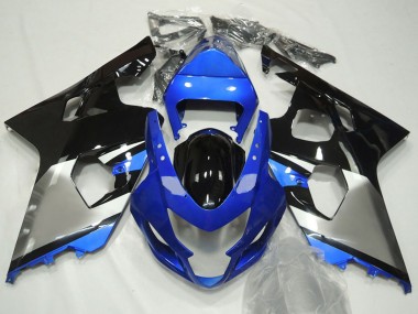 Preisgünstige Suzuki GSXR 600 / GSXR 750 Motorrad Verkleidung 2004-2005 - Blau Silber Schwarz