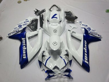 Preisgünstige Suzuki GSXR 600 / GSXR 750 Motorrad Verkleidung 2008-2010 - Weiss Blau Jordan