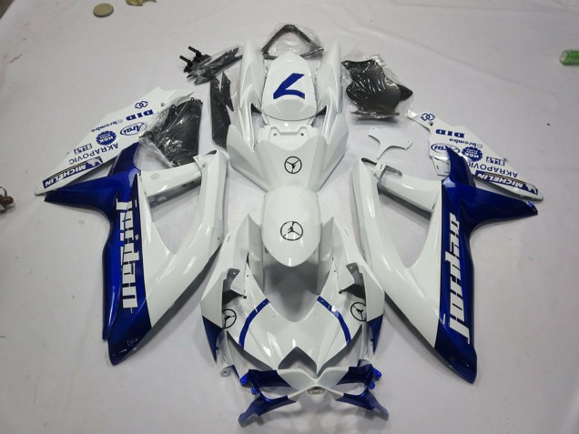 Preisgünstige Suzuki GSXR 600 / GSXR 750 Motorrad Verkleidung 2008-2010 - Weiss Blau Jordan