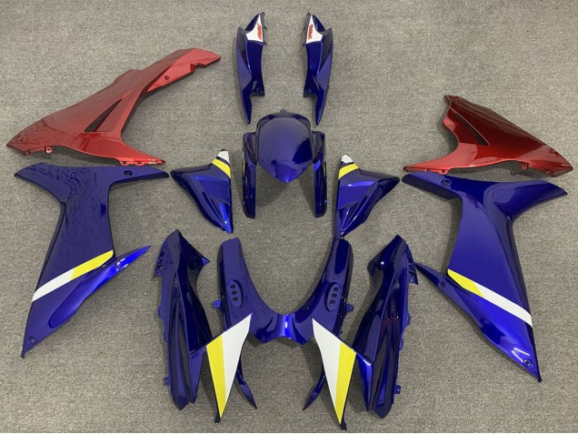 Preisgünstige Suzuki GSXR 600 / GSXR 750 Motorrad Verkleidung 2011-2024 - Blau mit Rot Lowers