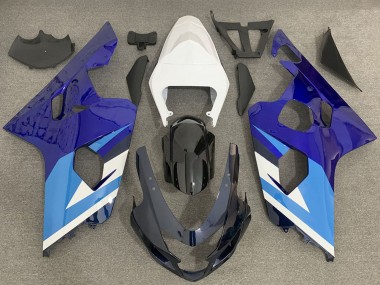 Preisgünstige Suzuki GSXR 600 / GSXR 750 Motorrad Verkleidung 2004-2005 - Weiss Blau Schwarz
