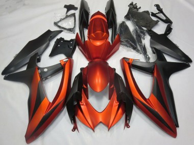 Preisgünstige Suzuki GSXR 600 / GSXR 750 Motorrad Verkleidung 2008-2010 - Burnt Orange Matt Schwarz