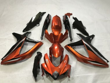 Preisgünstige Suzuki GSXR 600 / GSXR 750 Motorrad Verkleidung 2008-2010 - Burnt Orange Glanzendes Schwarz