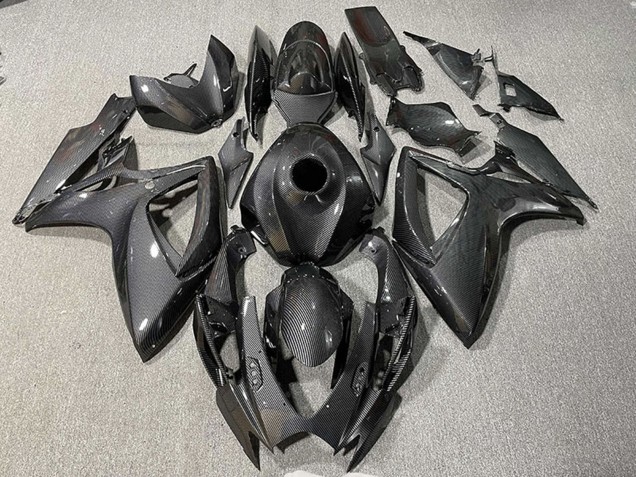 Preisgünstige Suzuki GSXR 600 / GSXR 750 Motorrad Verkleidung 2006-2007 - Schwarzer Carbonfaser Stil