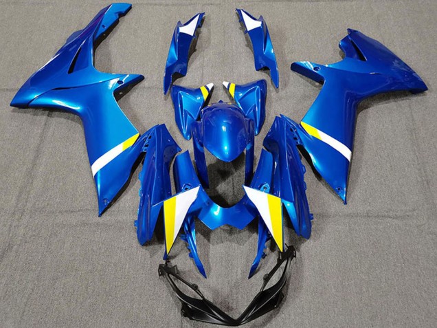 Preisgünstige Suzuki GSXR 600 / GSXR 750 Motorrad Verkleidung 2011-2024 - Blau Weiss Gelb