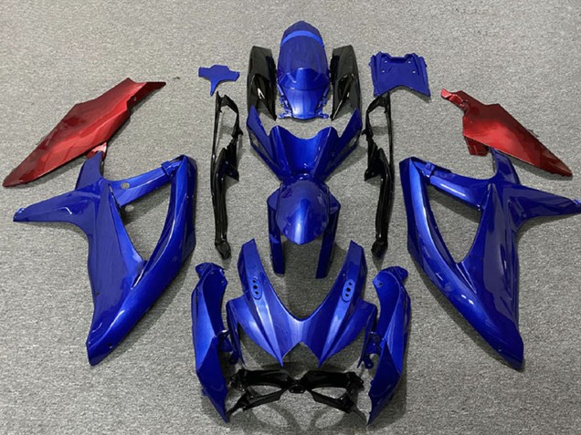 Preisgünstige Suzuki GSXR 600 / GSXR 750 Motorrad Verkleidung 2008-2010 - Blau Rot