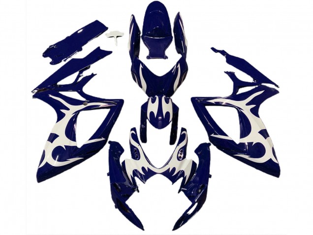 Preisgünstige Suzuki GSXR 600 / GSXR 750 Motorrad Verkleidung 2006-2007 - Dunkel Blau Weiss Design