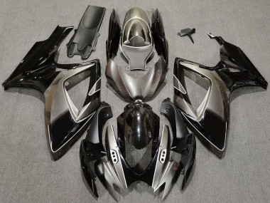 Preisgünstige Suzuki GSXR 600 / GSXR 750 Motorrad Verkleidung 2006-2007 - Dunkel Silber Glanzendes Schwarz