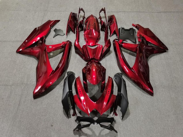 Preisgünstige Suzuki GSXR 600 / GSXR 750 Motorrad Verkleidung 2008-2010 - Bonbon Rot Schwarz