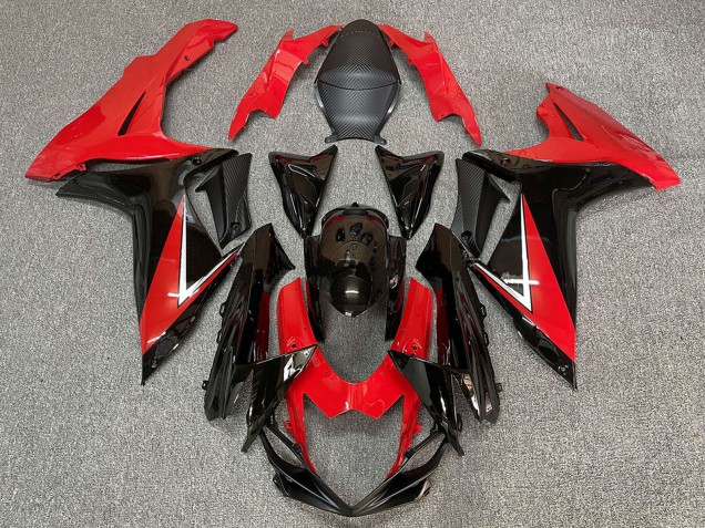 Preisgünstige Suzuki GSXR 600 / GSXR 750 Motorrad Verkleidung 2011-2024 - Rot Glanzendes Schwarz