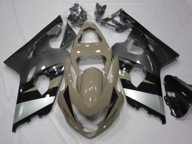 Preisgünstige Suzuki GSXR 600 / GSXR 750 Motorrad Verkleidung 2004-2005 - Wustenbraun Silber Schwarz