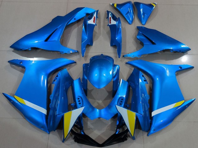 Preisgünstige Suzuki GSXR 600 / GSXR 750 Motorrad Verkleidung 2011-2024 - Blau Weiss Gelb