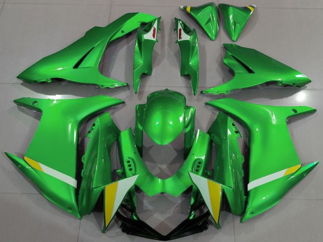 Preisgünstige Suzuki GSXR 600 / GSXR 750 Motorrad Verkleidung 2011-2024 - Grun Weiss Gelb