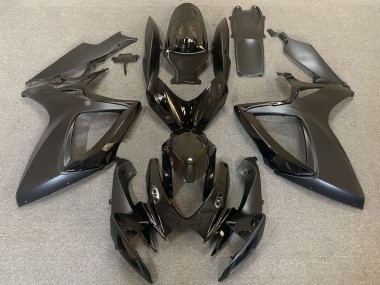 Preisgünstige Suzuki GSXR 600 / GSXR 750 Motorrad Verkleidung 2006-2007 - Glanzendes Schwarz Matt Schwarz