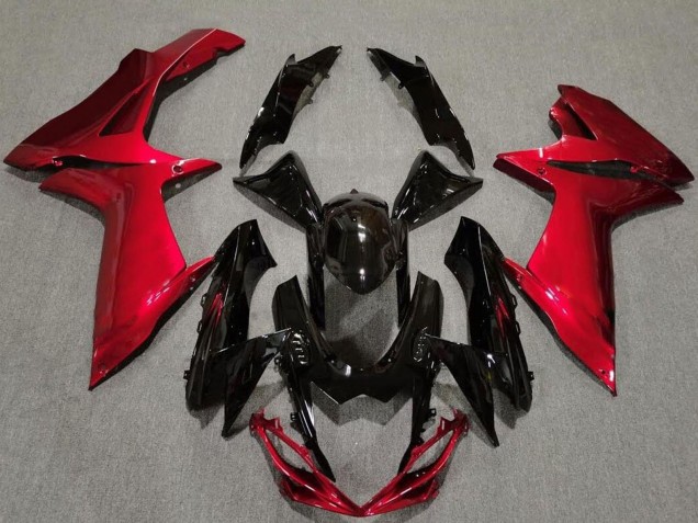 Preisgünstige Suzuki GSXR 600 / GSXR 750 Motorrad Verkleidung 2011-2024 - Rot Glanzendes Schwarz