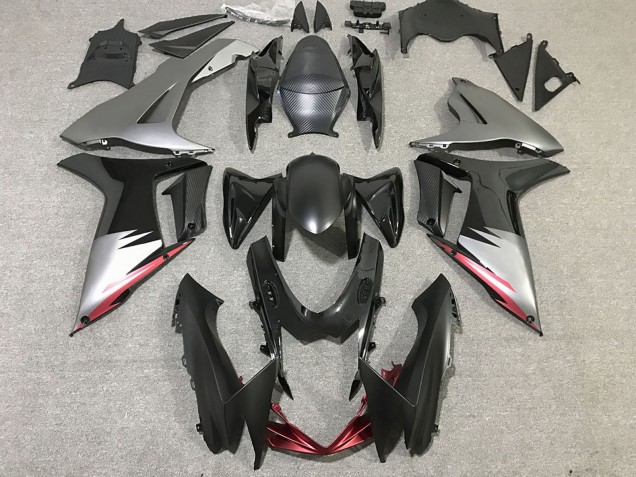 Preisgünstige Suzuki GSXR 600 / GSXR 750 Motorrad Verkleidung 2011-2024 - Grau Silber Glanzendes Schwarz