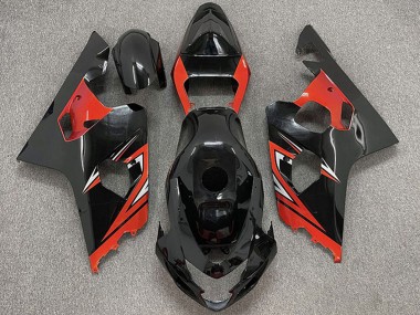 Preisgünstige Suzuki GSXR 600 / GSXR 750 Motorrad Verkleidung 2004-2005 - Glanzendes Schwarz Rot