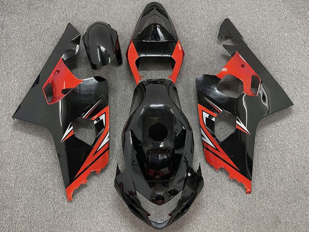 Preisgünstige Suzuki GSXR 600 / GSXR 750 Motorrad Verkleidung 2004-2005 - Glanzendes Schwarz Rot