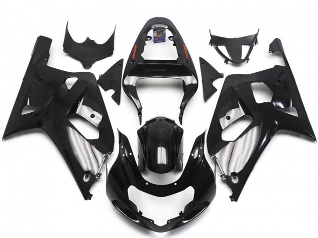 Preisgünstige Suzuki GSXR 600 / GSXR 750 Motorrad Verkleidung 2001-2003 - Glanzendes Schwarz Silber