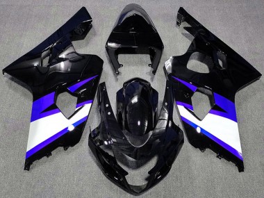 Preisgünstige Suzuki GSXR 600 / GSXR 750 Motorrad Verkleidung 2004-2005 - Glanzendes Schwarz Blau Weiss