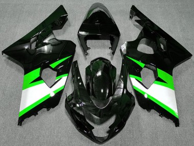 Preisgünstige Suzuki GSXR 600 / GSXR 750 Motorrad Verkleidung 2004-2005 - Glanzendes Schwarz Grun Weiss