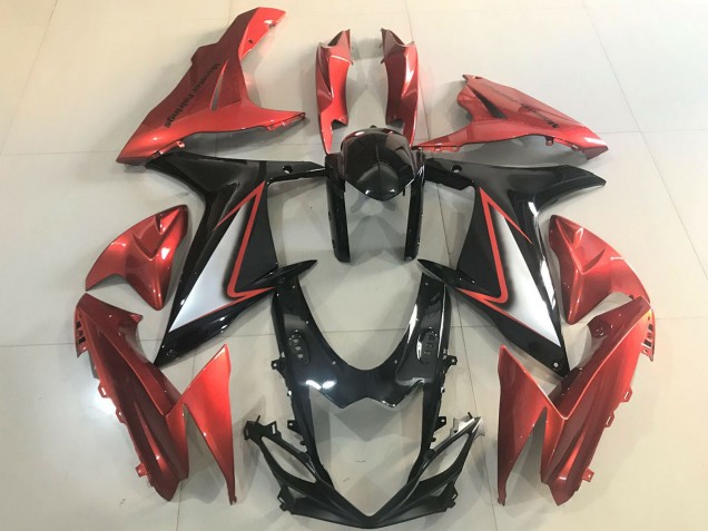 Preisgünstige Suzuki GSXR 600 / GSXR 750 Motorrad Verkleidung 2011-2024 - Orange Silber Glanzendes Schwarz