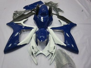 Preisgünstige Suzuki GSXR 600 / GSXR 750 Motorrad Verkleidung 2006-2007 - Blau Weiss Schwarz