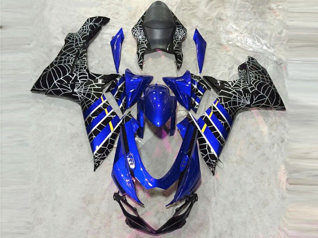 Preisgünstige Suzuki GSXR 600 / GSXR 750 Motorrad Verkleidung 2011-2024 - Blau Schwarz Spinne