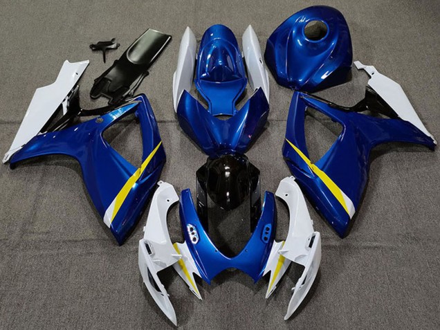 Preisgünstige Suzuki GSXR 600 / GSXR 750 Motorrad Verkleidung 2006-2007 - Weiss Blau Gelb Schwarz