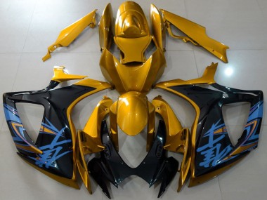 Preisgünstige Suzuki GSXR 600 / GSXR 750 Motorrad Verkleidung 2006-2007 - Gold Schwarz Blau