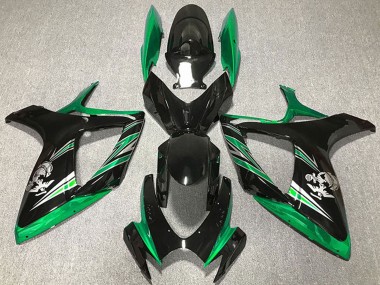 Preisgünstige Suzuki GSXR 600 / GSXR 750 Motorrad Verkleidung 2006-2007 - Grun Glanzendes Schwarz