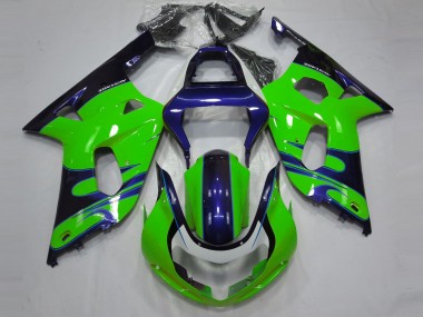 Preisgünstige Suzuki GSXR 600 / GSXR 750 Motorrad Verkleidung 2001-2003 - Grun Blau Schwarz
