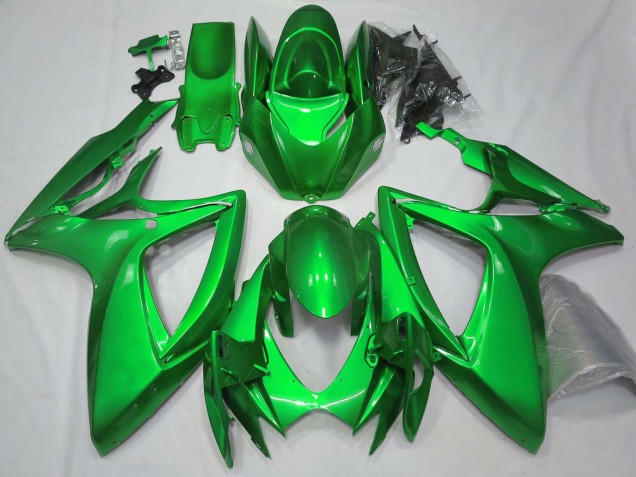 Preisgünstige Suzuki GSXR 600 / GSXR 750 Motorrad Verkleidung 2006-2007 - Glanzendes Grun Schlichtes