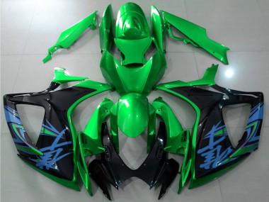 Preisgünstige Suzuki GSXR 600 / GSXR 750 Motorrad Verkleidung 2006-2007 - Grun Schwarz Blau