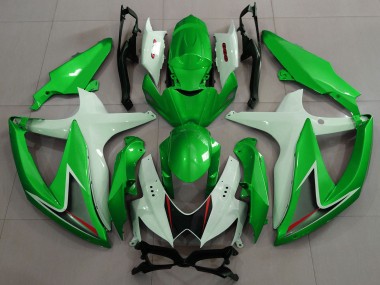 Preisgünstige Suzuki GSXR 600 / GSXR 750 Motorrad Verkleidung 2008-2010 - Weiss Grun Schwarz Rot